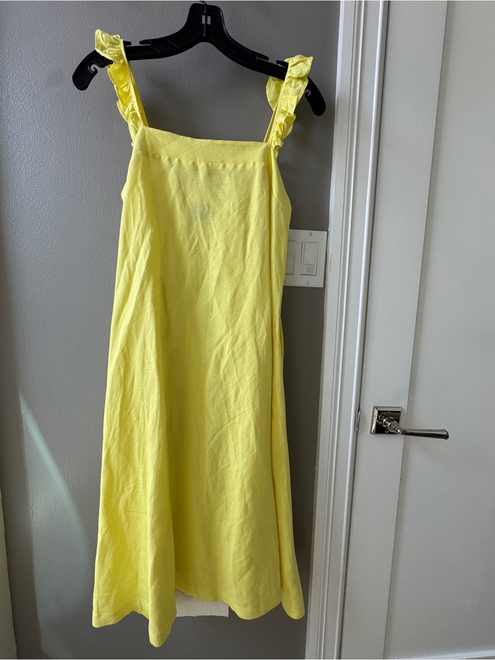 Hatch Yellow Ruffle-Strap maternity dress